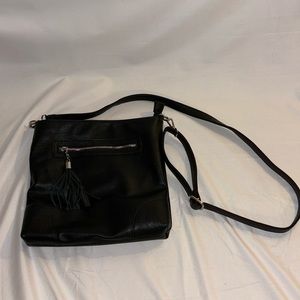 Black Crossbody Bag with Tassel